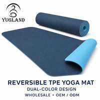 Tapis de yoga Yugaland Premium bicolore en TPE avec coussinets antidérapants extra épais pour le studio, la maison, le fitness, le Pilates et l'entraînement en salle de sport