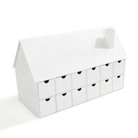 Boîte de calendrier de l'avent blanche sur mesure avec gaufrage et laminage mat, boîte rigide de luxe moderne, emballage biodégradable pour 12 jours
