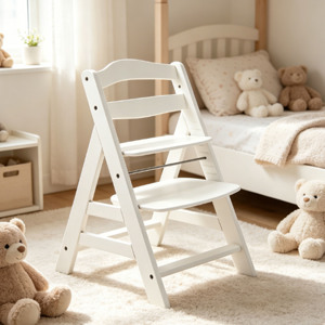 Chaise haute bébé en bois réglable 3 en 1 avec plateau et coussin pour les enfants de 6 mois à 10 ans - Product Image 3