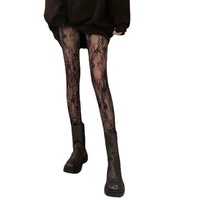 Collants sexy pour femmes, à motif lettres, en résille, avec coutures discrètes, à bout couvert, en nylon ajouré et velours, tendance et uniques