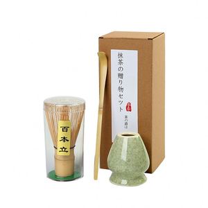 New Hot Selling Bamboo Chasen Ceramic Matcha Whisk Stand Chinese Manufacturer Ceremonial Matcha Set Custom with <b>Box</b> - Product Image 1