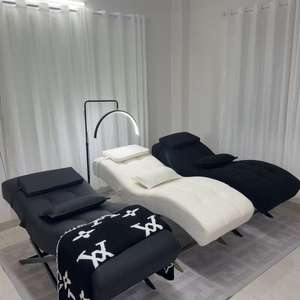 Modern Luxury Velvet Beauty Salon Curved Lash Bed Facial Beauty Massage Table Bed - Product Image 2
