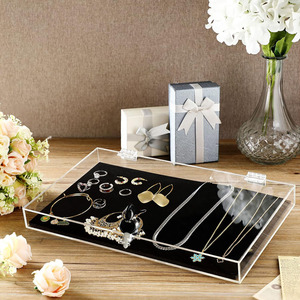Rõ ràng hình chữ nhật Showcase an toàn hộp <span class=keywords><strong>Acrylic</strong></span> khóa hiển thị trường hợp đối với đồ trang sức - Product Image 2