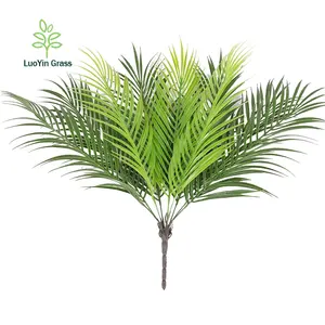 Artificial Tropical Palm Leaf Bushes Faux Green Fronds Plant in Plastic Palm Plant 9 Leaves Palm Tree