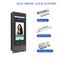 Téléphone de porte vidéo avec vision nocturne, application, lecteur de code QR, lecteur de carte RFID, clavier de contrôle d'accès biométrique, écran tactile HD de 7 pouces