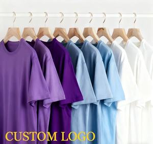 Camiseta de hombre personalizada al por mayor talla grande vintage lavado ácido 100% algodón 260gsm técnica DTG en blanco de gran tamaño - Product Image 1