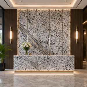 Dalles de granit Azul White avec accents minéraux bleu-gris distinctifs, pierre blanche traditionnelle, surface de comptoir élégante de qualité supérieure - Product Image 3