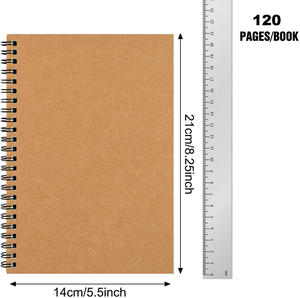 Nhà máy trực tiếp A5 xoắn ốc máy tính xách tay cai trị Tạp Chí máy tính xách tay nâu kraft bìa giấy cuộn dây máy tính xách tay 60 sheets120 trang lót giấy - Product Image 2