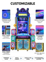 Machine de jeu d'arcade de tir à monnayeur pour 2 joueurs Super Marksman 2 avec système de rédemption de tickets pour centre de jeux