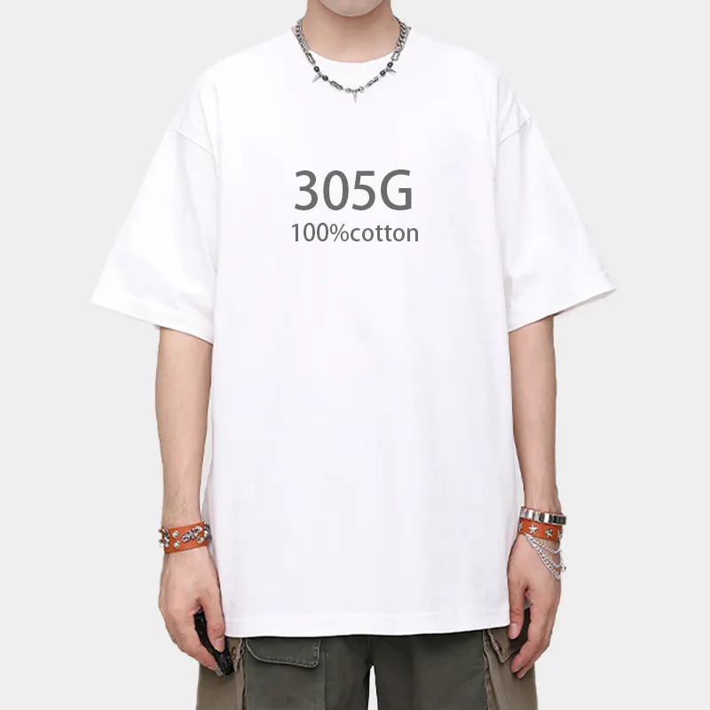 2024 ฤดูร้อนใหม่ 305G เฮฟวี่เวทบุรุษเสื้อผ้าผู้ผลิตเสื้อยืดที่กําหนดเองเสื้อยืดขนาดใหญ่ผู้ชาย