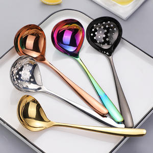 Roestvrijstalen Soepschelp En Vergiet 2-In-1 Party Hotpot Met Lange Steel En Grote Poedersoeplepel Groothandel - Product Image 1