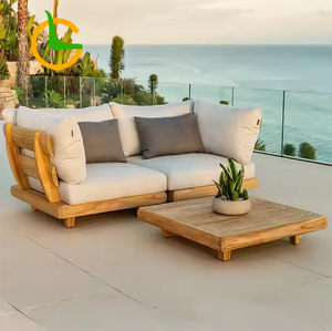 طقم خارجي مقاوم للماء من خشب الساج للأثاث الفندقي والفلل مع وسادات مقاومة للطقس - Product Image 5