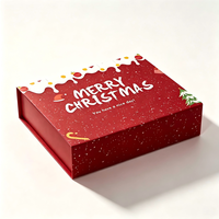 Boîte à chocolat en forme de livre, boîte cadeau magnétique avec fermeture magnétique, boîte à bonbons en papier, emballage personnalisé imprimé pour cadeau de Noël