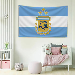 Bandiera Personalizzata della Nazionale <span class=keywords><strong>Argentina</strong></span> a Tre Stelle, Decorazione per Camera da Letto, Striscioni da Parete, Arazzo 3x5 Piedi per Esterni - Product Image 4