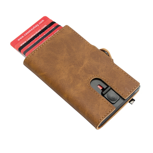 Best Selling Leather Sliding <b>Wallet</b> PU Leather Smart <b>Wallet</b> With Zipper Holder Thin Slim Automatic Smart <b>Wallet</b> <b>for</b> <b>Men</b> - Product Image 1
