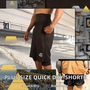 Shorts Awrah pour hommes grandes tailles, taille mi-haute, respirants, écologiques, imprimés numériquement, anti-plis, séchage rapide, en polyester/nylon tricoté - Product Image 2
