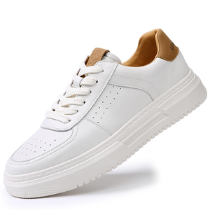 Petites chaussures de sport blanches pour hommes, tendance, polyvalentes, chaussures de course 2026, respirantes, décontractées, doublure en cuir véritable, légères - Product Image 4