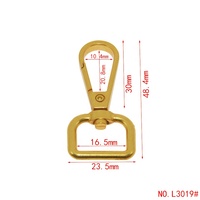 Mousqueton à ressort rétro doré de 16,5 mm, mousqueton pivotant en alliage pour sac à main, vente en gros personnalisée