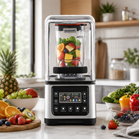 Blender commercial 2200W, extracteur de jus haute vitesse, moteur en cuivre, machine à smoothies, 5+ vitesses, lames en acier inoxydable pour restaurant