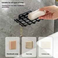Haut de gamme sans poinçon égouttoir en plastique salle de bain support de rangement mural porte-savon en rotin pas d'accumulation d'eau maison chambre