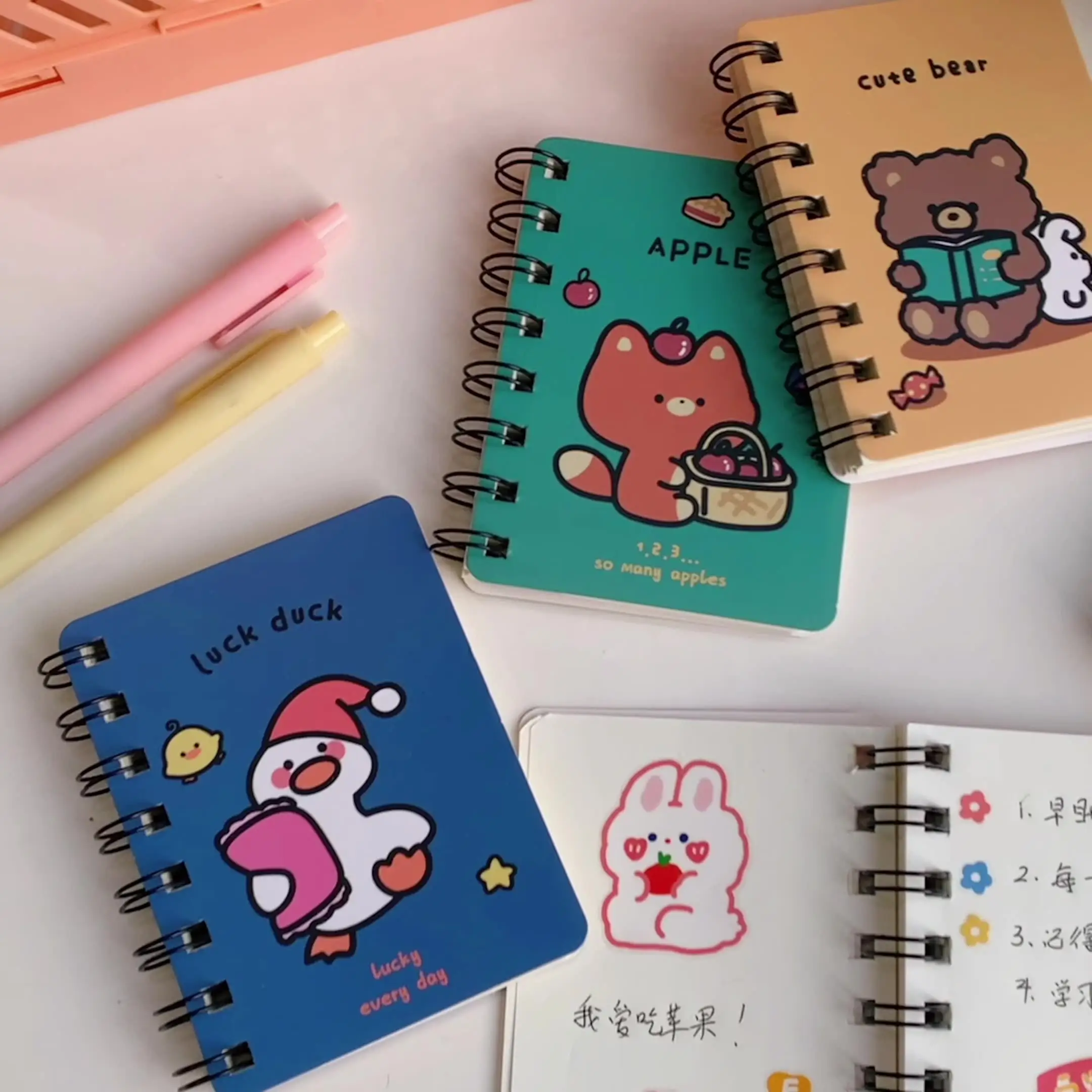 JPS OEM Cuaderno милые розовые детские подарки, рекламная катушка для ноутбука