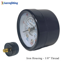 Multicolor Housing Air Pressure Gauge Psi Kg/cm Dual Scale Pneumatic Measuring Tool