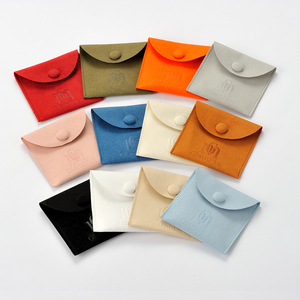 GLAMPKG New Color Arrival Cute Microfiber Pouches Round Flap Jewelry <b>Gift</b> Pouch Round Flap Pouch - Product Image 3