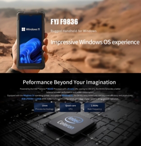 En çok satan F9836 endüstriyel sağlam telefon Windows sistemi 10nm su geçirmez 6.5 inç dokunmatik ekran NFC Dual Band WIFI PDA makinesi - Product Image 2