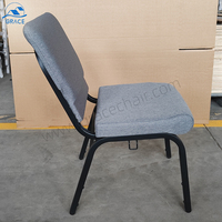 Sillas de Iglesia Apilables Modernas con Asiento Acolchado de Acero, Muebles de Teatro para Exteriores, Bancos Interconectados para Comedor de Hotel
