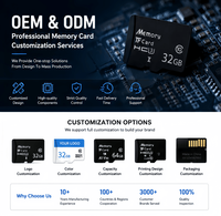 Kemasan & Logo Kustom Kartu Memori TF 32GB 64GB 128GB Penyimpanan Flash untuk Kamera Hewan Peliharaan Robot Perekam Suara Papan Tulis Kelas