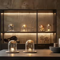 Meilleure Vente Rose Éternelle dans Cloche Lumineuse en Verre Borosilicate avec Base en Bois
