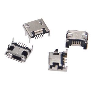 Connecteur USB Micro-B femelle 5 broches (4 utilisées) vertical DIP, type à sertir ou à coque plate, prise à montage traversant - Product Image 2