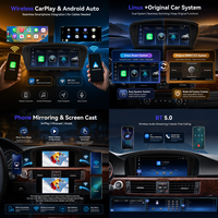 Podofo 8.8'' Stereo Mobil Wireless CarPlay Android Auto untuk BMW Seri 3/5 E60 2005-2008 Sistem CCC Original+Linux Sistem Ganda OEM