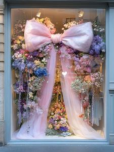 Fatto a mano bella maglia trasparente fiocco sovradimensionato creativo finestra appeso foto Art ornamenti per la laurea chiaro stile Chen - Product Image 2