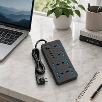 Multiprise industrielle sur mesure 2m 2000W 6 prises universelles avec ports USB Type-C et interrupteur de contrôle