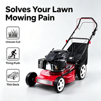 Tondeuse à gazon à essence 7HP 173CC, moteur 4 temps, autopropulsée, coupe-herbe à essence, bac de 50L, plateau en acier durable, outil de jardin