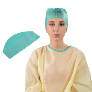 Медицинский одноразовый нетканый полипропиленовый хирургический колпачок для волос для врачей и медсестер с зажимом