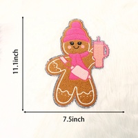 Parche Bordado Personalizado de Navidad, Parches de Chenilla Termoadhesivos de Santa Claus para Ropa