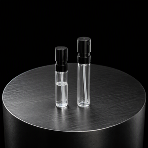 Clear <b>Glass</b> Perfume Spray Bottle Black Atomizer Cap Empty Refillable Travel Size Cosmetic Packaging <b>Container</b> Bulk Wholesale OEM - Product Image 5