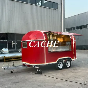 Remolque de Viaje Familiar Rojo Estándar Alemán, Carrito de Helados y Café, Camión de Comida Móvil - Product Image 1