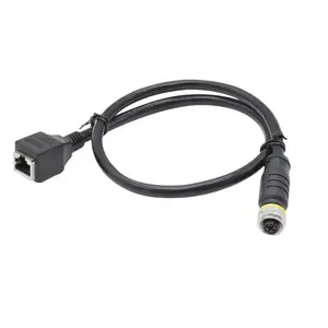 Fabrication de câble Ethernet de type connecteur M12 8 broches de haute qualité avec connecteur étanche X Code femelle vers RJ45 CAT 6A - Product Image 6