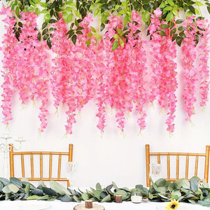 Guirlande de fleurs artificielles de glycine en soie pour décoration de mariage, maison et jardin - Product Image 5
