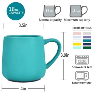 <span class=keywords><strong>Tasse</strong></span> à Café en Céramique Noire <span class=keywords><strong>Mate</strong></span> de 8, 12, 14, 16 Onces, Grande Capacité, Design Moderne, avec Gravure Laser et Logo Personnalisé - Product Image 2