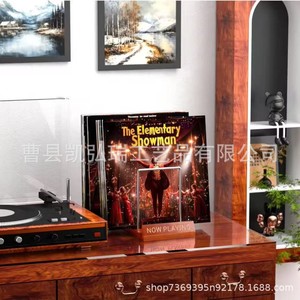 Wooden desktop <b>standing</b> vinyl <b>record</b> holder/organizer for home use. - Product Image 5