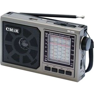 Radio portable CMIK avec lecteur MP3 FM AM SW 8 bandes, fente pour carte USB SD MK 998 - Product Image 1
