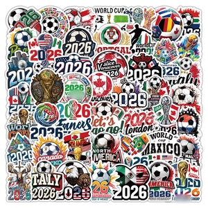 Cool 50PCS 2026 North American soccer game football sticker