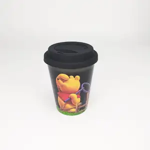 אחת כפול קיר PP סיטונאי נסיעות פלסטיק 350ml 12oz גבוה קפה כוסות לשימוש חוזר קפה כוס עם מכסים