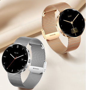 Reloj Inteligente T93 para Mujer, Pantalla AMOLED <span class=keywords><strong>de</strong></span> 1.43 Pulgadas, Llamadas Bluetooth, Monitor <span class=keywords><strong>de</strong></span> Salud, Acero Inoxidable 304, Resistente al Agua, Rastreador <span class=keywords><strong>de</strong></span> <span class=keywords><strong>Actividad</strong></span> Física - Product Image 1