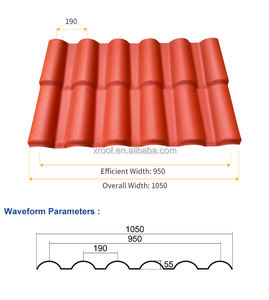 Lámina para Techo Fácil de Instalar Teja <span class=keywords><strong>Romana</strong></span> Uganda Tejas de UPVC Estilo Romano Teja de PVC Tejas Españolas Techos para Casas - Product Image 4
