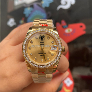 <span class=keywords><strong>Orologio</strong></span> Automatico Meccanico da Uomo con Diamanti Moissanite, Placcato in Oro 18K, <span class=keywords><strong>36</strong></span> <span class=keywords><strong>mm</strong></span>, Vetro Zaffiro, Supera il Test del Diamante - Product Image 1